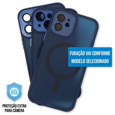 Capa iPhone 15 Pro Max - Clear Case Fosca Magsafe Navy Blue